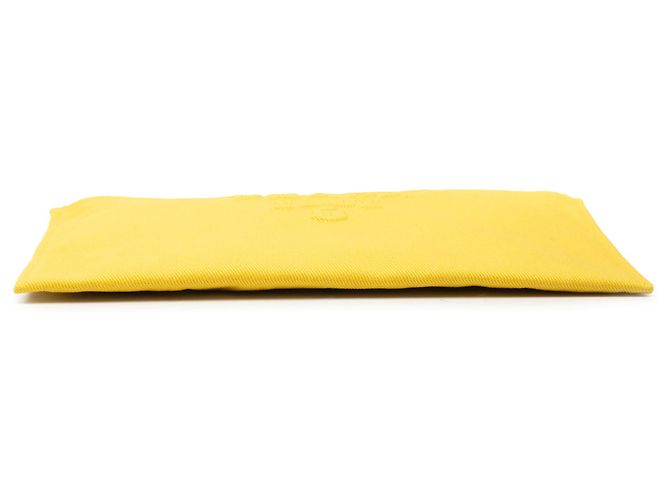 Pochette da polso Prada in tela gialla con logo embossed Giallo - vista 3