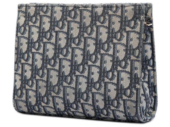 Clutch Dior in tela Oblique blu - vista 2