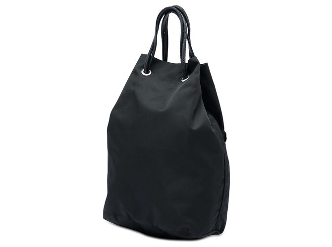 Borsa a secchiello da sera Prada in Tessuto nero con perline, motivo orso e coulisse - vista 2