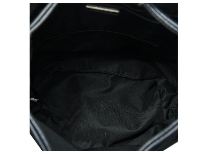 Borsa a secchiello da sera Prada in Tessuto nero con perline, motivo orso e coulisse - vista 4
