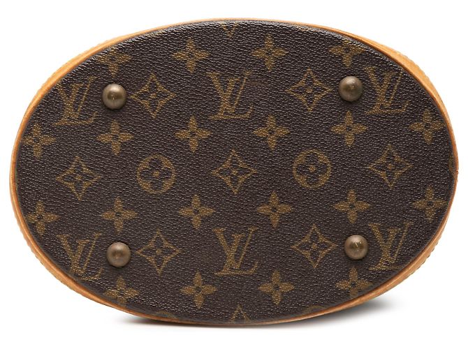 Louis Vuitton Brown Monogram Petit Bucket Marrone - vista 3