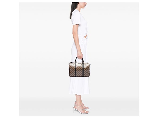 Borsa Boston Gucci Beige Medium GG Crystal Joy - vista 6