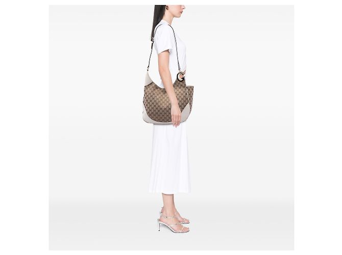 Borsa a tracolla Gucci Charlotte in tela GG beige - vista 6
