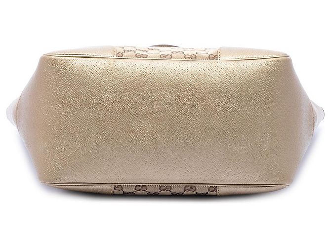 Borsa Tote Bree Gucci in canvas GG beige e vitello metallizzato - vista 3