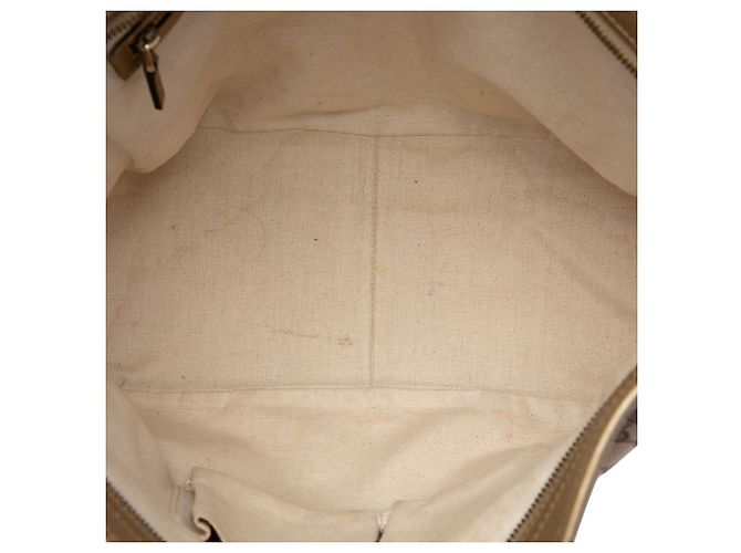 Borsa Tote Bree Gucci in canvas GG beige e vitello metallizzato - vista 4