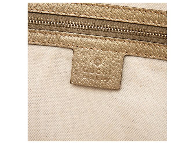 Borsa Tote Bree Gucci in canvas GG beige e vitello metallizzato - vista 5
