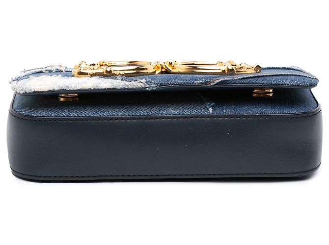 Borsa a tracolla Dolce & Gabbana Blue Denim DG Girls - vista 3