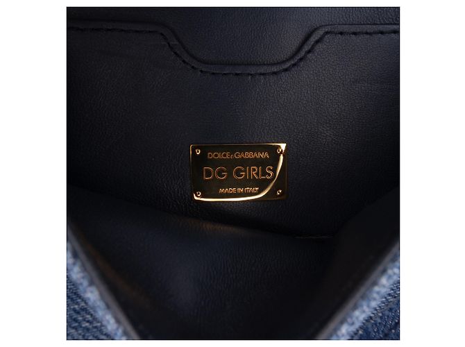 Borsa a tracolla Dolce & Gabbana Blue Denim DG Girls - vista 5