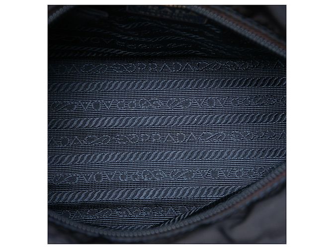 Borsa Prada in Tessuto blu con manico in metallo Blu navy - vista 4