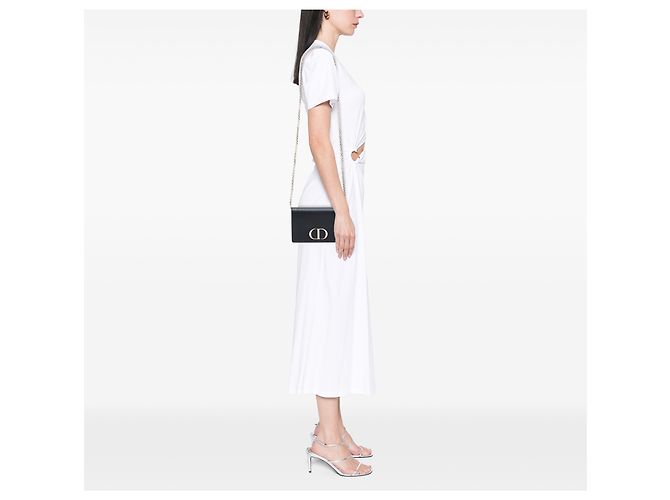 Pouch 2 in 1 Dior 30 Montaigne in vitello grana naturale nero - vista 6