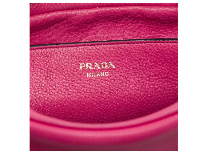 Prada Pink Vitello Phenix Flap Crossbody Rosa - vista 5