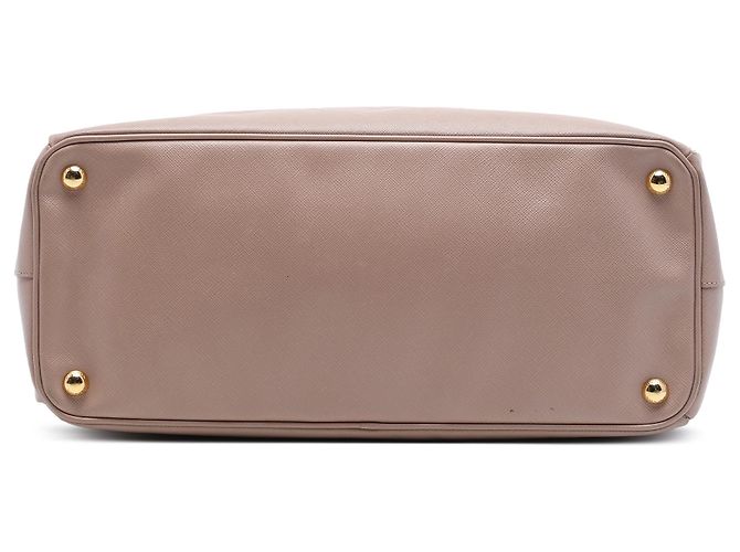Prada Bolso Tote Galleria Double Zip Grande en cuero Saffiano Marrón Castaño Carne - vista 3