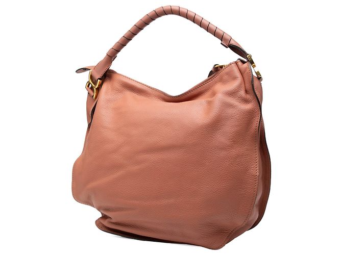 Chloé Marcie Hobo in pelle di vitello martellata rosa Large - vista 2