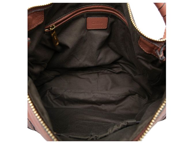 Chloé Marcie Hobo in pelle di vitello martellata rosa Large - vista 4