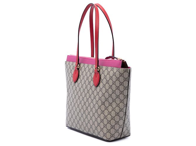 Gucci Beige Medium GG Supreme Linea A Zip Tote - vista 2