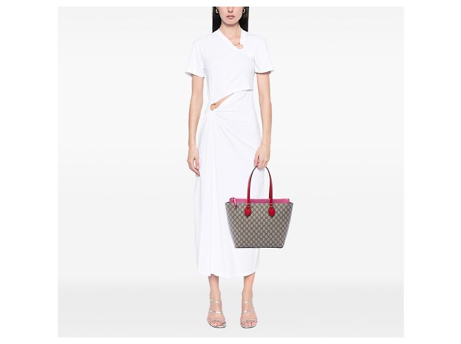 Gucci Beige Medium GG Supreme Linea A Zip Tote - vista 6