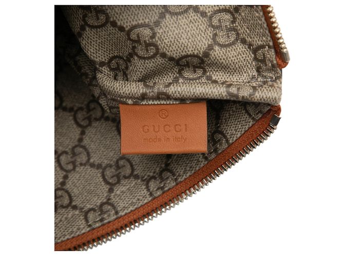 Clutch Gucci in tela beige con logo - vista 5