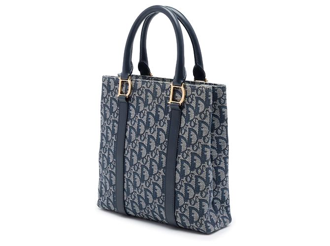 Borsa Tote Dior Blue Diorissimo Trotter Canvas - vista 2