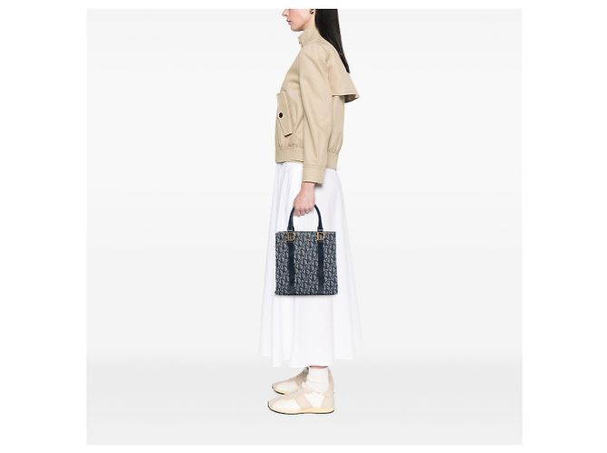 Borsa Tote Dior Blue Diorissimo Trotter Canvas - vista 6