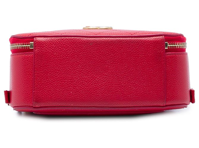 Borsa Camera Chanel Red Small CC Quilted Caviar con manico superiore Rosso - vista 3