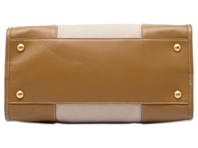 Bolso Prada de lona Canapa con ribetes de Saffiano beige - vista 3