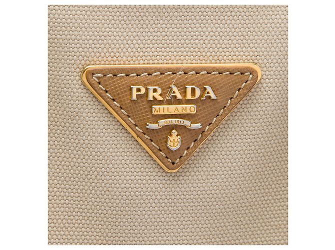 Bolso Prada de lona Canapa con ribetes de Saffiano beige - vista 5