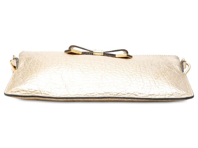 Borsa a tracolla Peyton Bow Burberry in pelle metallizzata oro D'oro - vista 3