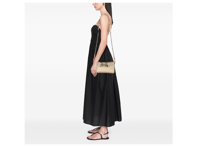 Borsa a tracolla Peyton Bow Burberry in pelle metallizzata oro D'oro - vista 6