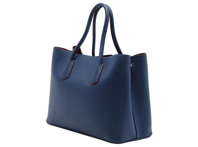 Prada Blue Large Saffiano Cuir Double Satchel - vista 2