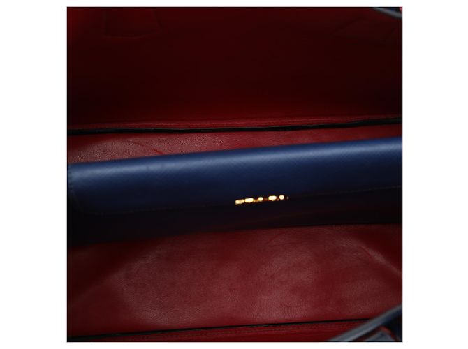 Prada Blue Large Saffiano Cuir Double Satchel - vista 4