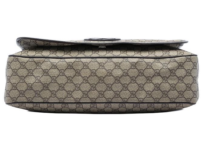 Borsa a tracolla Gucci Beige Large GG Supreme Interlocking G - vista 3