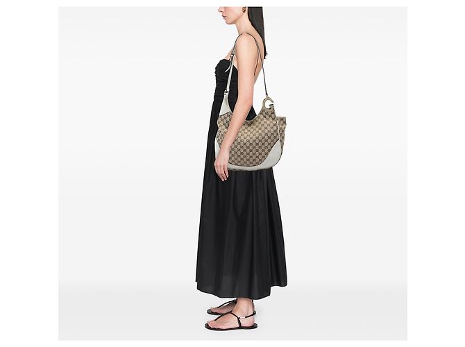 Borsa a tracolla Gucci Charlotte in tela GG beige - vista 5