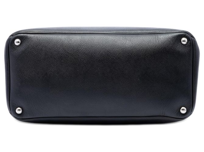 Prada Borsa Satchel Twin in Pelle Saffiano Nera con Chiusura Turnlock Nero - vista 3