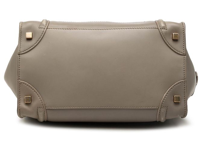 Céline Celine Mini Luggage Tote aus glattem Kalbsleder grau Braun - Ansicht 3