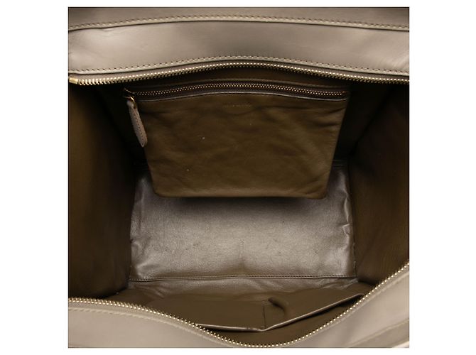 Céline Celine Mini Luggage Tote aus glattem Kalbsleder grau Braun - Ansicht 4