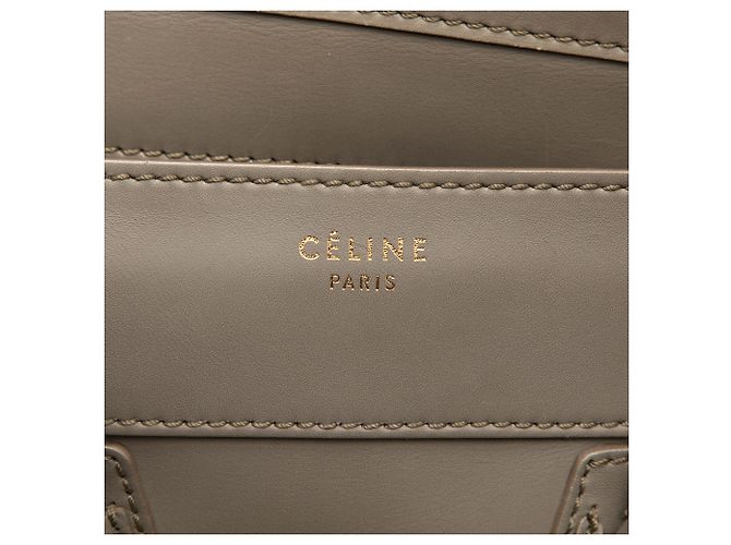 Céline Celine Mini Luggage Tote aus glattem Kalbsleder grau Braun - Ansicht 5