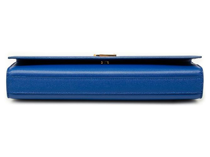 Clutch Saint Laurent Blue Grain de Poudre Monogram Cassandre - vista 3