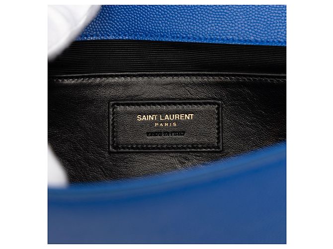 Clutch Saint Laurent Blue Grain de Poudre Monogram Cassandre - vista 5