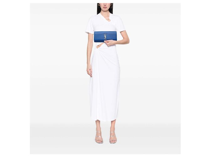 Clutch Saint Laurent Blue Grain de Poudre Monogram Cassandre - vista 6