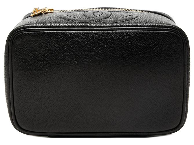 Borsa Vanity Chanel Black CC Caviar Nero - vista 3