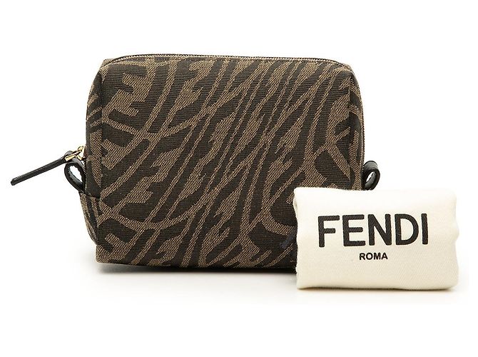 Beauty case Fendi Brown Sarah Coleman Small Zucca Canvas Vertigo Marrone - vista 7