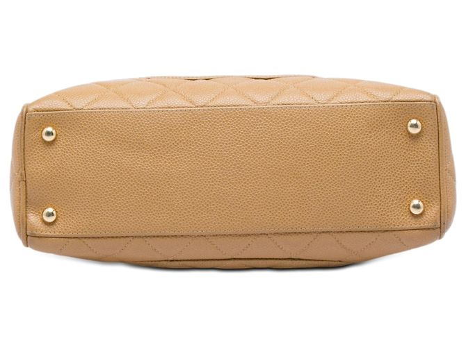 Borsa Bowling Chanel CC Matelassé in Pelle Caviar Marrone Marrone chiaro - vista 3