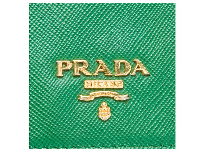 Portafoglio con catena Prada Green Saffiano Lux Verde - vista 5