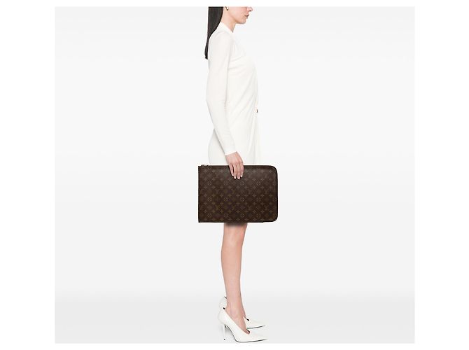 Louis Vuitton Brown Monogram Poche Documents Portfolio Marrone - vista 7