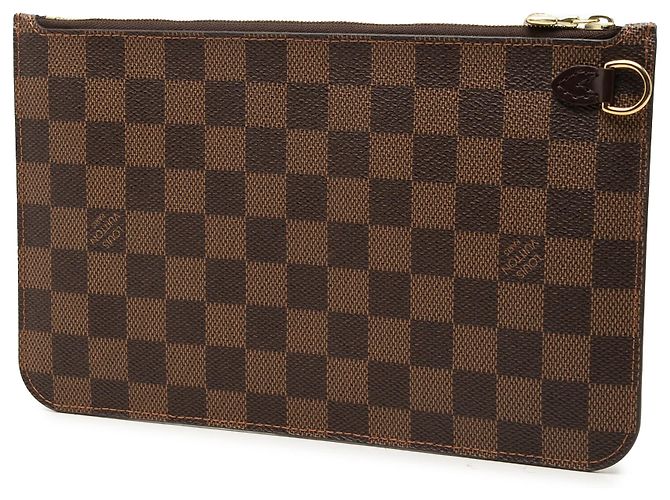 Louis Vuitton Brown Damier Ebene Neverfull Pochette Marrone - vista 2