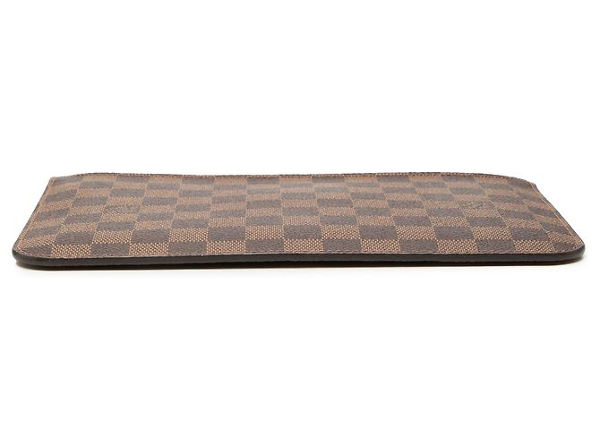 Louis Vuitton Brown Damier Ebene Neverfull Pochette Marrone - vista 3