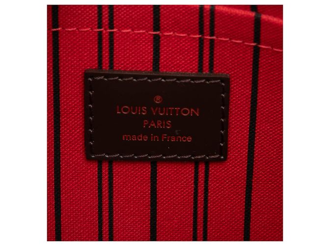 Louis Vuitton Brown Damier Ebene Neverfull Pochette Marrone - vista 5