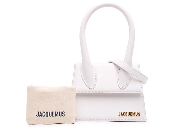 Jacquemus White Leather Le Chiquito Moyen Bianco - vista 7