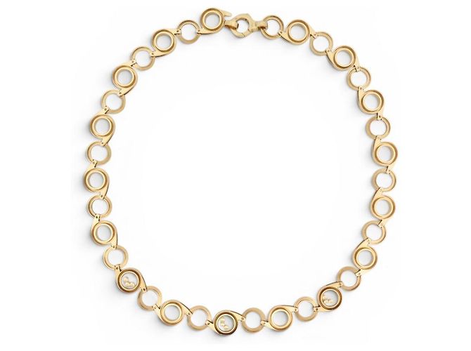 COLLANA VINTAGE CHOPARD HAPPY DIAMONDS 6469 45CM IN ORO GIALLO 18K 72.1GR D'oro - vista 2