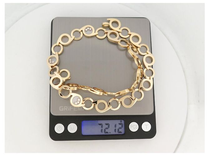 COLLANA VINTAGE CHOPARD HAPPY DIAMONDS 6469 45CM IN ORO GIALLO 18K 72.1GR D'oro - vista 3
